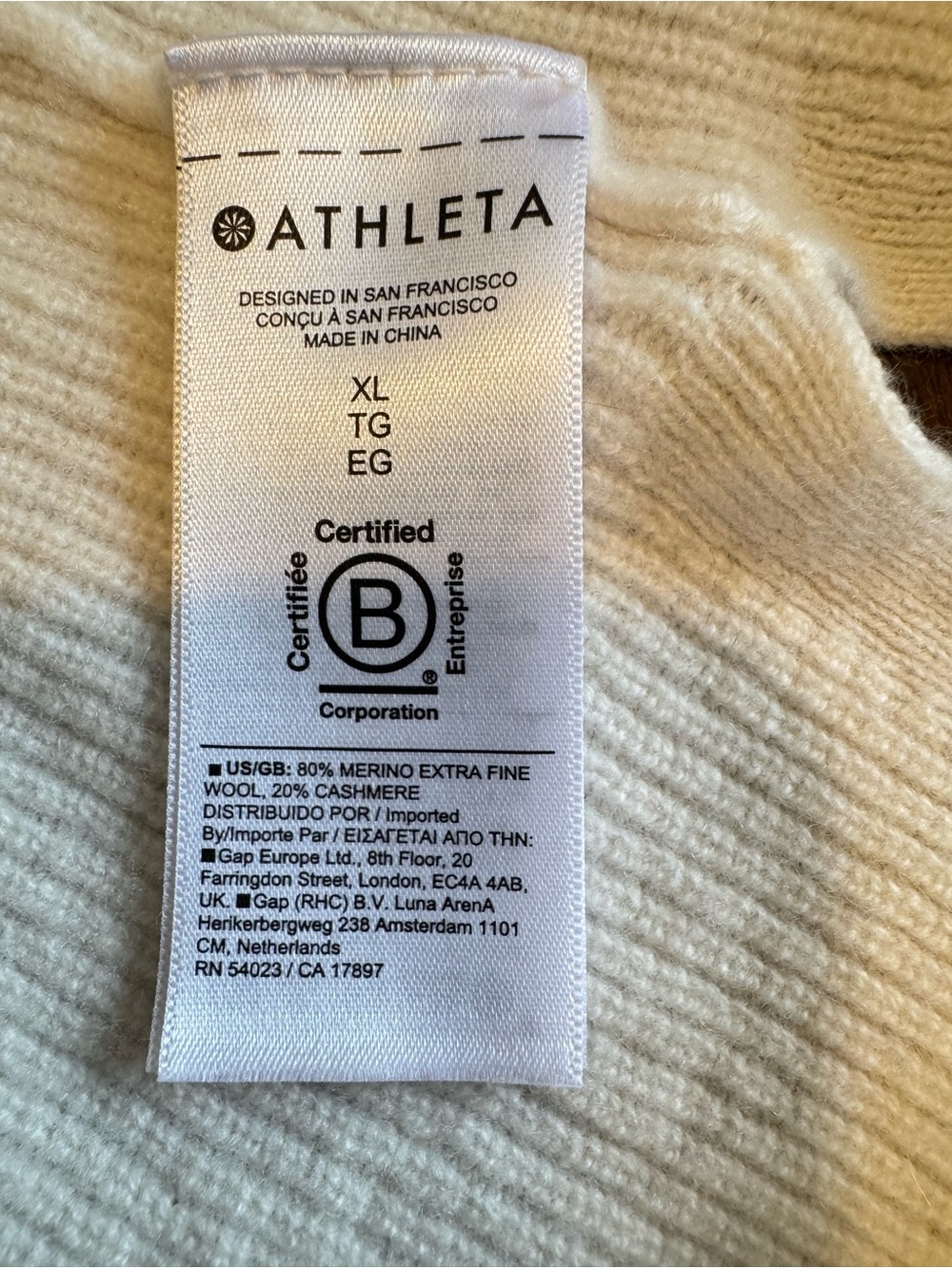 Merino Wool and Cashmere wrap sweater cream - Picture 8 of 11